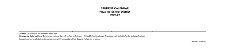 District School Academic Calendar Key for Quest