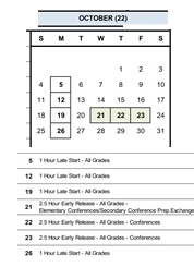District School Academic Calendar for Quest for October 2026