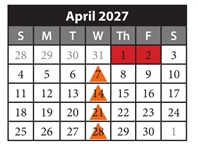 District School Academic Calendar for Giese Elementary for April 2027