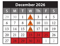 District School Academic Calendar for Giese Elementary for December 2026