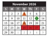 District School Academic Calendar for Giese Elementary for November 2026
