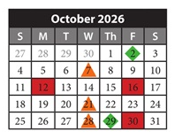 District School Academic Calendar for Giese Elementary for October 2026