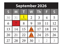 District School Academic Calendar for Giese Elementary for September 2026
