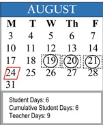 District School Academic Calendar for Ramona Community for August 2026