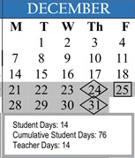 District School Academic Calendar for Ramona Community for December 2026