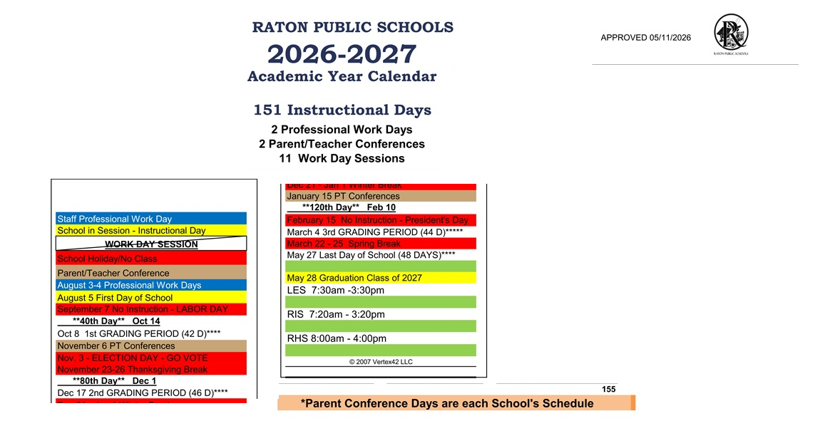 District School Academic Calendar Key for Longfellow Elem