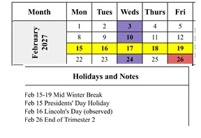 District School Academic Calendar for Edison-brentwood Academy for February 2027
