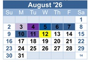 District School Academic Calendar for Fair Oaks Elementary for August 2026