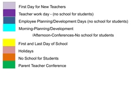 District School Academic Calendar Legend for Fair Oaks Elementary