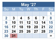 District School Academic Calendar for Fair Oaks Elementary for May 2027