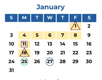 District School Academic Calendar for Curtis (sam V.) Elementary for January 2027