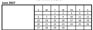 District School Academic Calendar for Mountain View Middle for June 2027