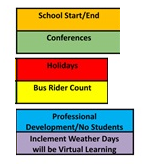 District School Academic Calendar Legend for Mountain View Middle