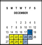 District School Academic Calendar for Riverside Unified Independent Study for December 2026