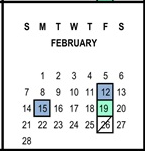 District School Academic Calendar for Riverside Unified Independent Study for February 2027