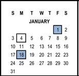 District School Academic Calendar for Riverside Unified Independent Study for January 2027