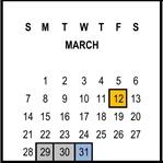 District School Academic Calendar for Riverside Unified Independent Study for March 2027