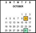 District School Academic Calendar for Riverside Unified Independent Study for October 2026