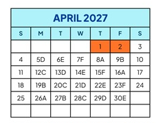 District School Academic Calendar for Bishop Elementary for April 2027