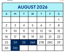 District School Academic Calendar for Bishop Elementary for August 2026