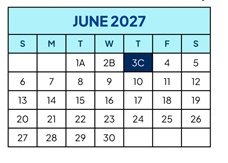 District School Academic Calendar for Bishop Elementary for June 2027