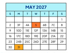 District School Academic Calendar for Bishop Elementary for May 2027