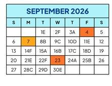 District School Academic Calendar for Bishop Elementary for September 2026