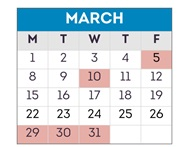 District School Academic Calendar for Highland Elementary for March 2027