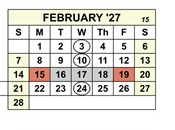 District School Academic Calendar for Brown (vencil) Elementary for February 2027