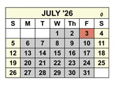 District School Academic Calendar for Brown (vencil) Elementary for July 2026
