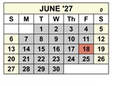 District School Academic Calendar for Brown (vencil) Elementary for June 2027