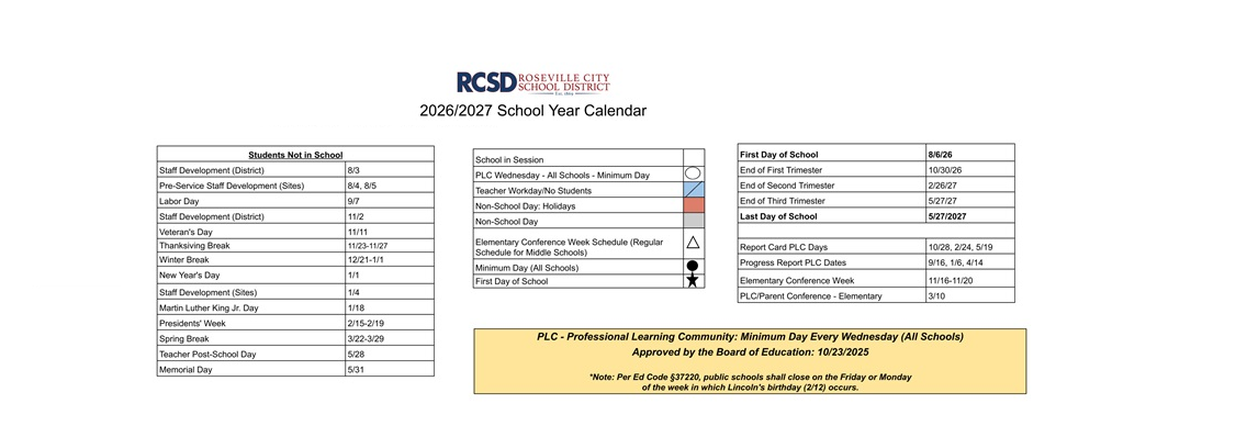 District School Academic Calendar Key for Brown (vencil) Elementary