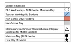 District School Academic Calendar Legend for Brown (vencil) Elementary