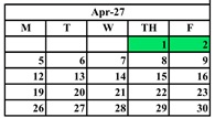 District School Academic Calendar for Pecos Elementary for April 2027