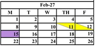 District School Academic Calendar for Pecos Elementary for February 2027