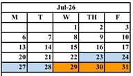 District School Academic Calendar for Pecos Elementary for July 2026