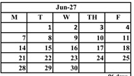 District School Academic Calendar for Pecos Elementary for June 2027