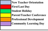 District School Academic Calendar Legend for Pecos Elementary