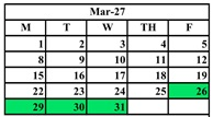 District School Academic Calendar for Pecos Elementary for March 2027