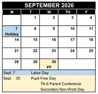 District School Academic Calendar for Killian Elementary for September 2026