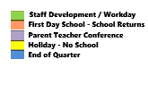 District School Academic Calendar Legend for White Mountain Elem