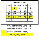 District School Academic Calendar for White Mountain Elem for November 2026