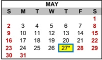 District School Academic Calendar for Father Keith B. Kenny Elementary Charter for May 2027
