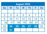District School Academic Calendar for Jackson Magnet Elementary for August 2026