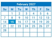 District School Academic Calendar for Jackson Magnet Elementary for February 2027