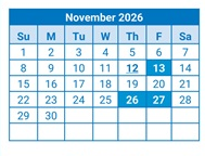 District School Academic Calendar for Jackson Magnet Elementary for November 2026