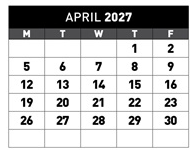 District School Academic Calendar for Hallman Elementary School for April 2027