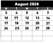 District School Academic Calendar for Hallman Elementary School for August 2026