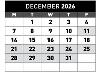 District School Academic Calendar for Hallman Elementary School for December 2026