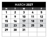 District School Academic Calendar for Hallman Elementary School for March 2027